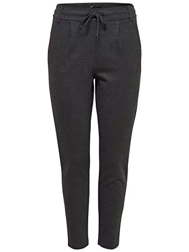 ONLY Poptrash Trousers Pantalones, Dark Grey Melange