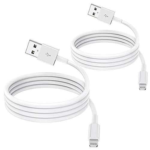 Paquete de 2 cables de cargador de iPhone con certificación MFi de Apple de 1 m