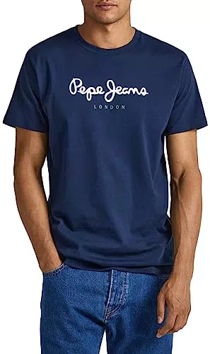 Pepe Jeans Eggo N, Camiseta Hombre, Azul, L