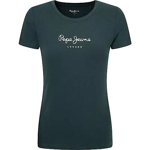 Pepe Jeans New Virginia SS N T-Shirt, Verde, L para Mujer