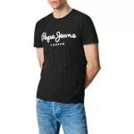 Pepe Jeans Original Stretch N Camiseta, Negro, S para Hombre