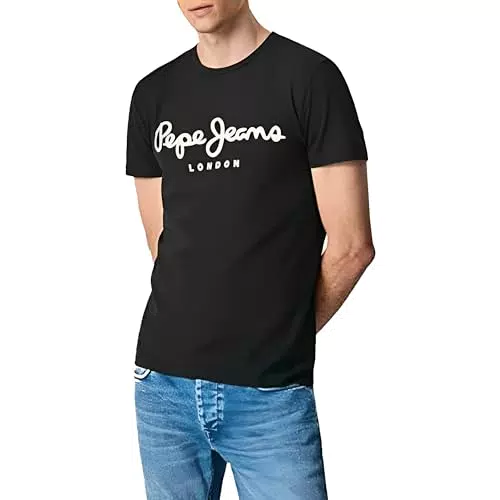 Pepe Jeans Original Stretch N Camiseta, Negro, S para Hombre