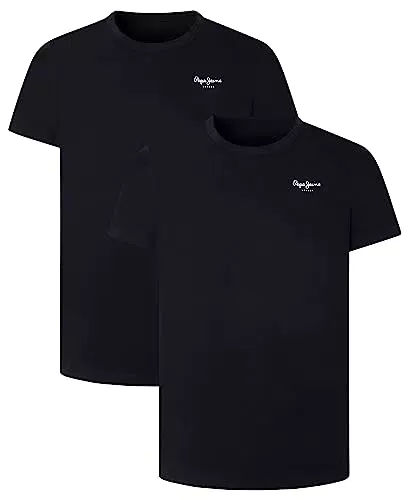 Pepe Jeans Pepe Tshirt 2P Underwear, Negro, XL para Hombre
