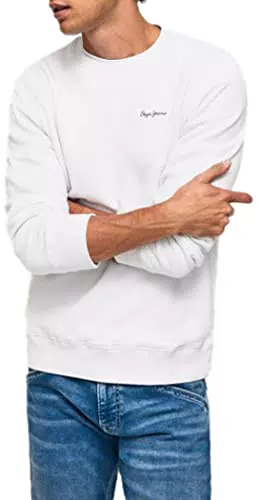 Pepe Jeans Shane Sweatshirt, Blanco, XS para Hombre