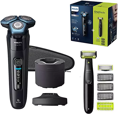 Philips Afeitadora eléctrica Wet and Dry con Tecnología SkinIQ y OneBlade