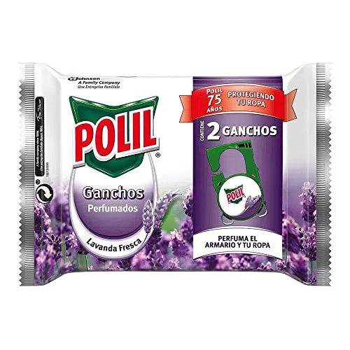 Polil Raid Gancho Perfumado Lavanda Fresca, Perfuma el Armario y Protege tu Ropa