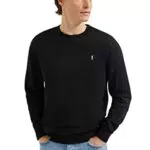 Polo Club Sudadera básica de Cuello Redondo Negra con Logo Rigby Go Hombre