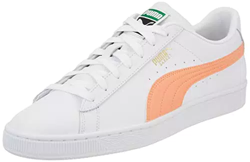PUMA Basket Classic XXI, Zapatillas, Hombre, Puma White-Peach Pink