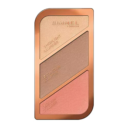Rimmel London Sculpting Palette, Polvos de maquillaje - Tono Coral Glow