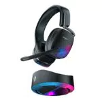 Roccat Syn Max Air - Auriculares de juego RGB inalámbricos con sonido 3D y base de carga