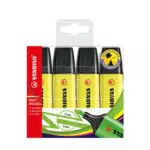 Rotulador stabilo boss fluorescente 70 amarillo estuche de 4 unidades