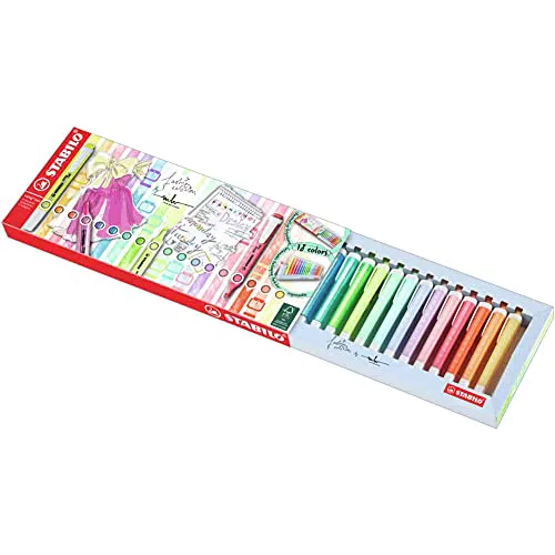 Rotulador stabilo fluorescente swing cool pastel deskset estuche de 18 unidades colores surtidos