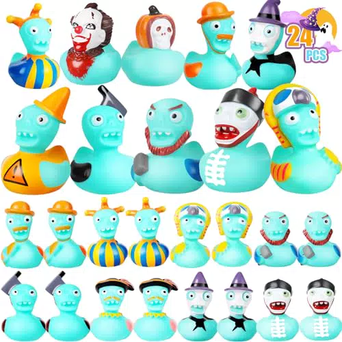 SCIONE 24 Patos de Goma de Halloween Que Brillan en la Oscuridad