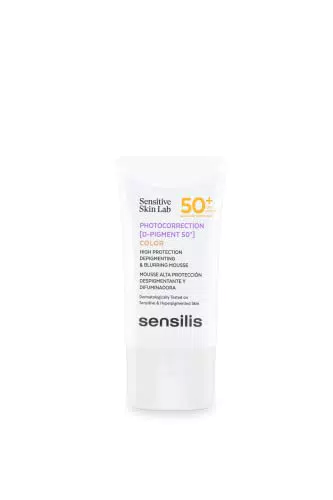 Sensilis - Photocorrection D-PIGMENT SPF 50+, Crema Solar Facial en Textura Mousse