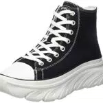 Skechers 177430 Blk, Zapatillas Mujer, Lienzo Negro Blanco Duraleather Trim