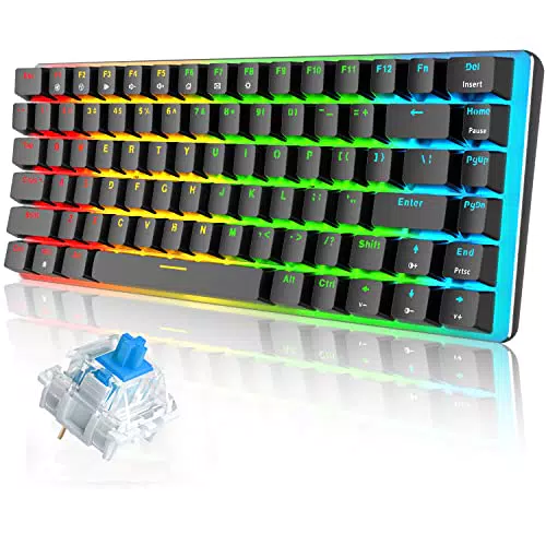Teclado mecánico AK33 de Lexon tech, teclado para juegos con cable USB con retroiluminación LED azul