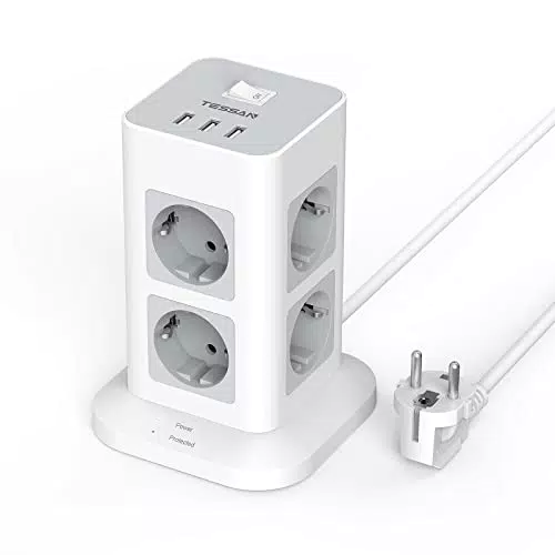 TESSAN Regleta Enchufes Proteccion Sobretension 3600W 16A