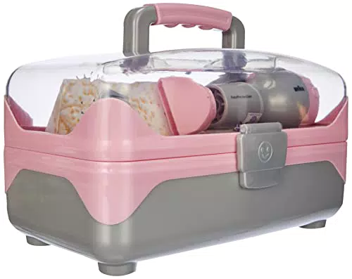 Theo Klein 5862 Braun Hairdresser's Case I with Battery-Powered hairdryer I Lots of hairdressing and styling Accessories I Toy for Children Aged 3 Years and up