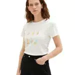 TOM TAILOR Señoras Camiseta 1035378, 10332 - Off White