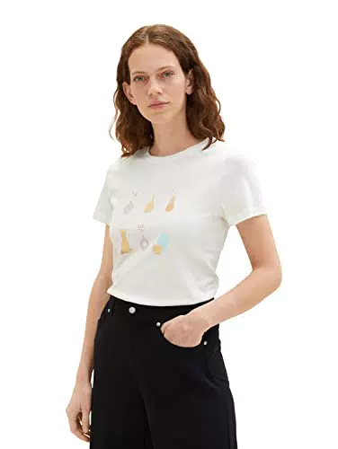 TOM TAILOR Señoras Camiseta 1035378, 10332 - Off White