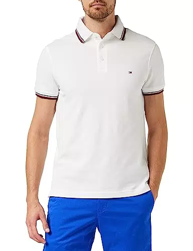Tommy Hilfiger Hombre Polo de Manga Corta 1985 RWB Tipped Slim Polo Slim Fit