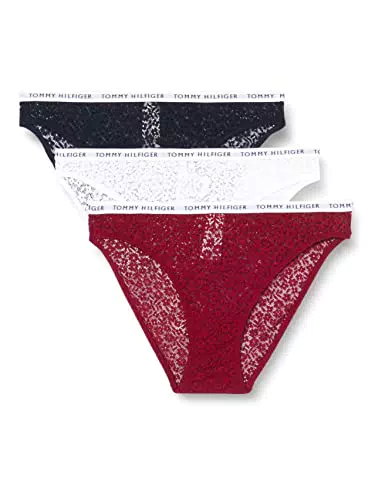 Tommy Hilfiger Mujer Pack de 3 Slips Ropa Interior, Multicolor