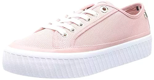 Tommy Hilfiger Mujer Vulcanized Sneaker Zapatillas, Rosa