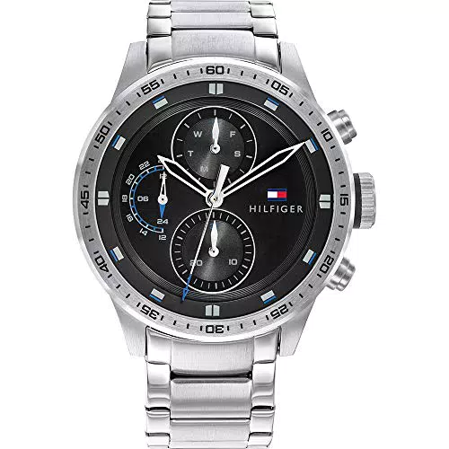 Tommy Hilfiger Reloj Analógico de Cuarzo multifunción para hombre con Correa en piel Azul Marino - 1791805