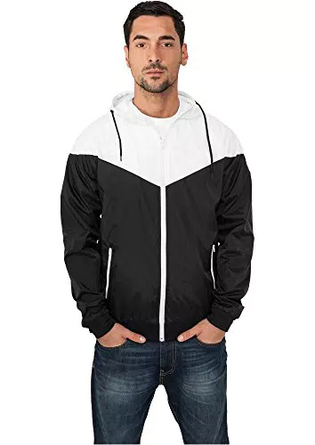 Urban Classics Arrow Windrunner, Chaqueta Hombre, Negro/Blanco