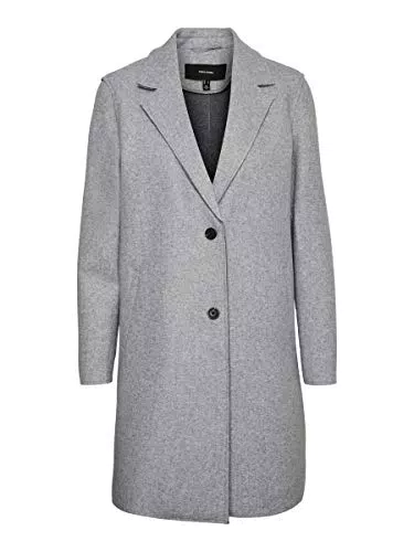 Vero Moda Vmpaula Ga Noos-Chaqueta Abrigo, Gris Claro