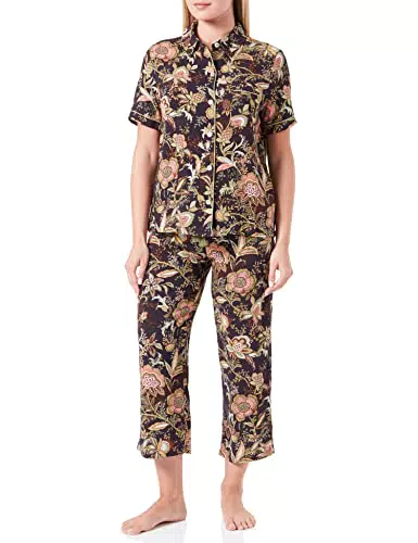 Women'secret Pijama Camisero Largo Capri Flores Verde Juego