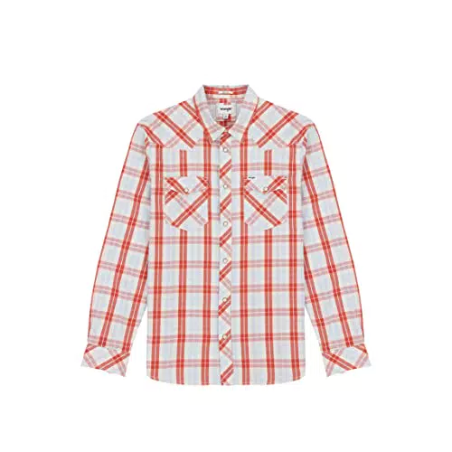 Wrangler Western Shirt Camiseta, Azul, M para Hombre