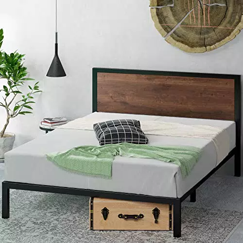 Zinus Mory Estructura de Cama de Metal y Madera de 30 cm