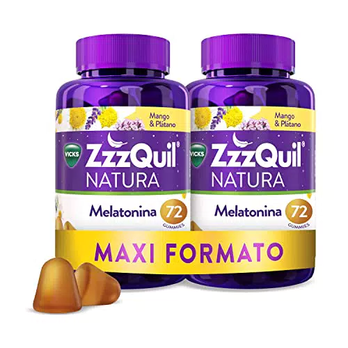 ZzzQuil Natura, Melatonina, Pastillas Para Dormir de Melatonina pura y Extractos de Valeriana