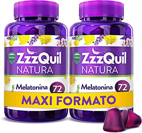 ZzzQuil Natura, Melatonina, Pastillas Para Dormir de Melatonina pura y Extractos de Valeriana