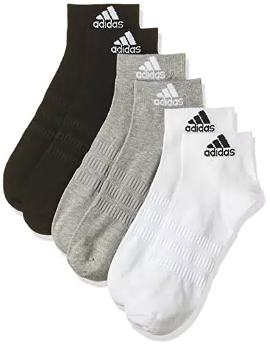 adidas Light ANK 3PP Calcetines, Unisex Adulto, Medium Grey Heather/White/Black
