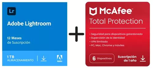 Adobe Photoshop Lightroom Including 1TB Cloud Memory & McAfee Total Protection 2023
