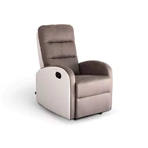 Astan Hogar Sillón Relax con Reclinación Manual, Tapizado en PU Anti-Cuarteo y Microfibra