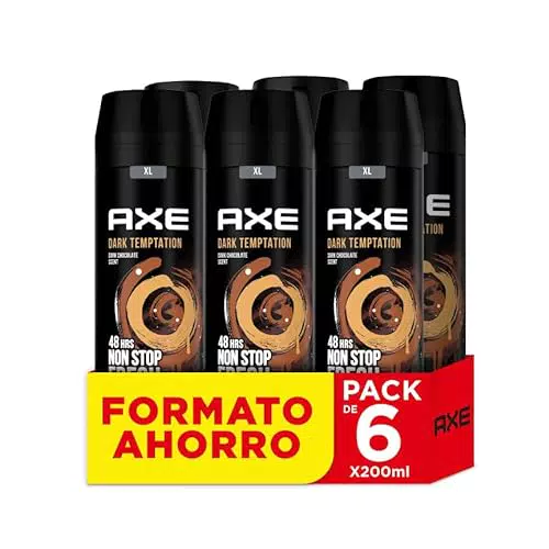 Axe Desodorante Bodyspray Dark Temptation 200ml, Pack de 6 Unidades