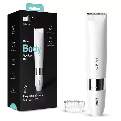 Braun Body Afeitadora Corporal Unix, Depiladora Mini para Mujer y Hombre con Peine de Recorte