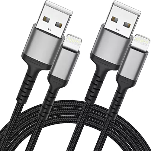 Cable Cargador iPhone, Cable USB Lightning Nylon Cable USB Apple Carga Rápida de Datos Trenzado Compatible para iPhone 14 13 12 11 Pro Max Xs Xr X 8 7 6 Plus SE iPad Air/Mini