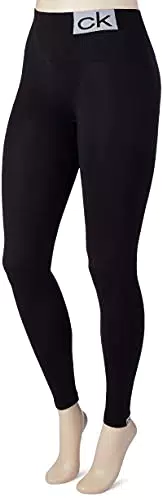 Calvin Klein CK Logo-Mallas para Mujer Leggings, Negro
