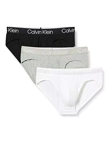 Calvin Klein Hip Brief 3pk, Bóxer Hombre, White/ Black/ Grey Heather