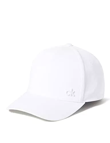 Calvin Klein Hombre Gorra de Béisbol, Blanco, Talla Única