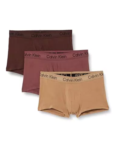 Calvin Klein Low Rise Trunk 3Pk 05A, Hombre, Marron/Tigers Eye/Umber