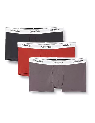 Calvin Klein Trunk 3Pk 80A, Hombre, Phantom/Cinnabar/Rabbit