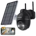Cámara Vigilancia WiFi Exterior Solar 2K YESKAMO Batería 15000mAh 360 Grados