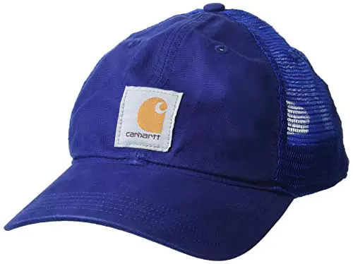 Carhartt Gorra Trasera de Malla de Lona béisbol, Azul Scout