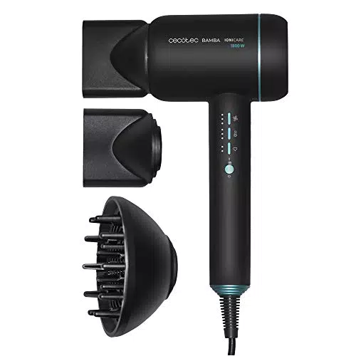 Cecotec Secador de Pelo iónico Bamba IoniCare 6000 RockStar Ice. Motor digital