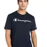 Champion Legacy Classic Logo S/S Camiseta, Azul, L para Hombre